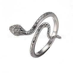 Messing Micro Pave klare Manschettenringe aus Zirkonia&nbsp;RJEW-H538-07