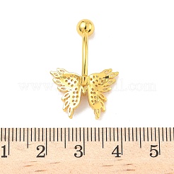Bauchnabelpiercings aus Messing mit klaren Zirkonia&nbsp;AJEW-L099-01A-G