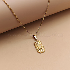 Collar con colgante rectangular de acero inoxidable 304 con ojo malvado&nbsp;FS-WGC1FE7-02