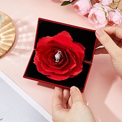 Schmuckschatullen für Ringe aus Kunststoff&nbsp;OBOX-WH0021-001B