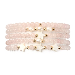 Ensemble de bracelets extensibles en perles naturelles et synthétiques&nbsp;BJEW-JB09495