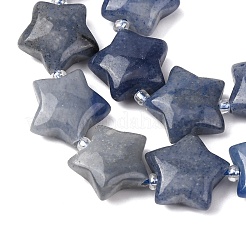 Brins de perles d'aventurine bleue naturelle (teintes et chauffées)&nbsp;G-K359-E02