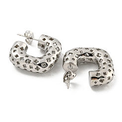 Boucles d'oreilles en laiton plaqué en rack&nbsp;EJEW-M247-19P