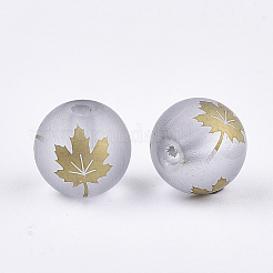 Thème d'automne galvanoplastie perles de verre transparentes&nbsp;LS-EGLA-S178-01F