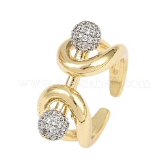 Anelli regolabili in ottone micro pavé di zirconi cubici&nbsp;RJEW-C140-11G