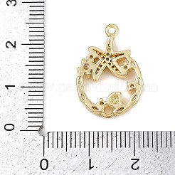 Sommer Messing Micro Pave klare Zirkonia Meerestier Verbinder Charms&nbsp;KK-C114-29B-G