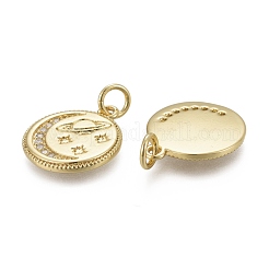 Pendentifs en laiton zircon cubique transparent&nbsp;KK-F821-21G