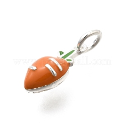 925 Sterling Silber dunkelorange Emaille Charms&nbsp;STER-H116-01B-S