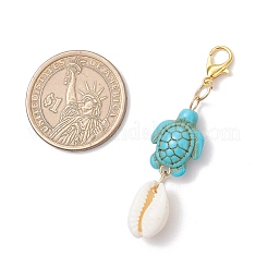 Decorazioni pendenti in turchese sintetico&nbsp;HJEW-JM03645-02