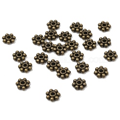 Perles d'alliage de style tibétain perles d'espacement de marguerite&nbsp;X-LF1249Y-01AB-RS