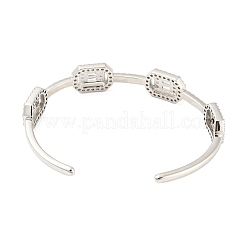 Bracelet à manchette ouverte en laiton plaqué en crémaillère&nbsp;EJEW-K245-53P