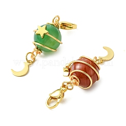 Pendentifs décoratifs en agate rayée naturelle&nbsp;HJEW-JM04992