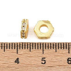 Micropave de latón transparente circonio cúbico cuentas europeas&nbsp;KK-C142-11B-G