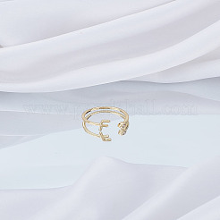 1 anello aperto in ottone micro pavé con zirconi cubici trasparenti per donna&nbsp;RJEW-LP0002-37F