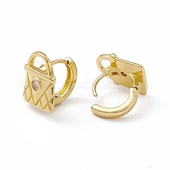 Aretes de aro con candado y circonitas cúbicas transparentes&nbsp;EJEW-M210-19G