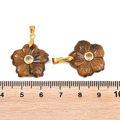 Natürliche Tigerauge geschnitzte Anhänger&nbsp;G-A315-01G-07
