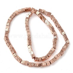 Fili di perle di roccia lavica naturale elettrodeposta&nbsp;G-L606-E02-01C