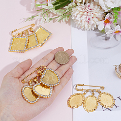 3 pièce 3 styles de supports de broche en alliage de strass&nbsp;JEWB-OC00001