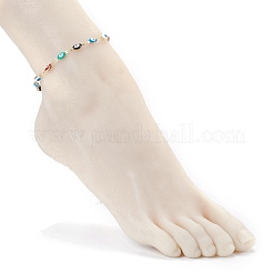 Tobilleras de ojo malvado de latón esmaltado&nbsp;AJEW-AN00407