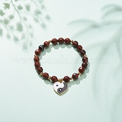 Bracelet extensible en jaspe bréchique naturel&nbsp;BJEW-JB08525-02