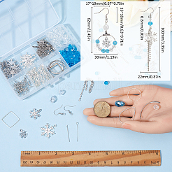 Schneeflocken-Ohrhänger-Set aus Legierung und Glas&nbsp;DIY-SC0026-97