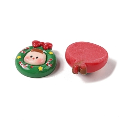 Cabochons décodés de poupée en résine opaque de Noël&nbsp;RESI-S391-22