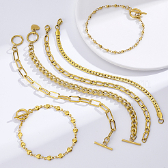 6 Stück 6 Stile Edelstahl-Kettenarmband-Kits&nbsp;BJEW-PH0004-47