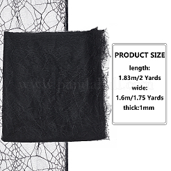 Tissu de dentelle en maille de polyester à motif d'araignée d'Halloween&nbsp;SENE-WH0003-04A