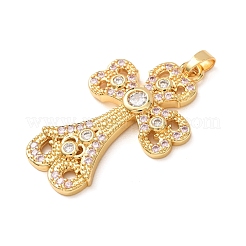 Pendentifs avec zircon cubiques à micro-pavés en laiton&nbsp;CU-CBA2F11-17G-02