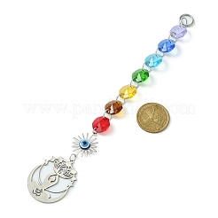 Colgante de acero inoxidable 201 con decoración de loto para yoga&nbsp;HJEW-JM01100