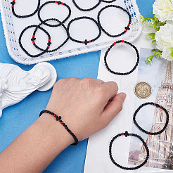 12 pulsera de cuentas trenzadas de poliéster ajustable para hombres y mujeres.&nbsp;BJEW-HY0002-70A
