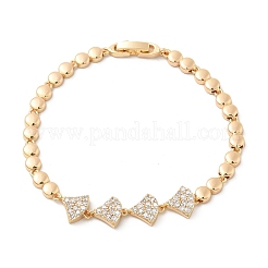 Pulseras de cadena de eslabones de circonita cúbica con micro pavé de latón&nbsp;KK-R217-39G