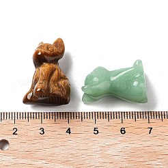 Aus natürlichem und synthetischem Edelstein geschnitzte Hundestatuen als Ornament&nbsp;G-P525-10