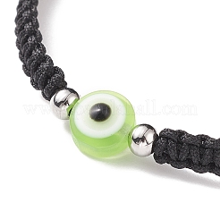 Pulsera de cuentas trenzadas de resina mal de ojo&nbsp;BJEW-JB08426-02