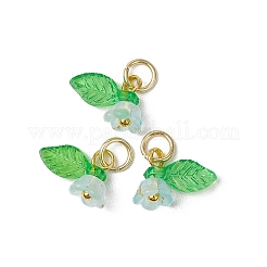 36 pieza de dijes de flores y hojas de acrílico esmerilado&nbsp;PALLOY-JF03552