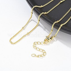 Collar de cadena satélite de latón para mujer.&nbsp;NJEW-P265-43G