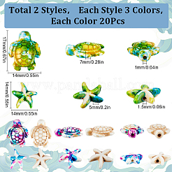 120 Stück 6 Stile synthetische türkis gefärbte Perlenstränge&nbsp;G-SC0002-86