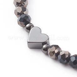 Bracelets de perles de verre rondes à facettes électrolytiques&nbsp;BJEW-JB06125