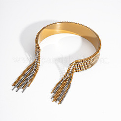 Bracelets manchettes à franges en acier inoxydable 304 de style européen et américain pour femmes&nbsp;OT8697-3
