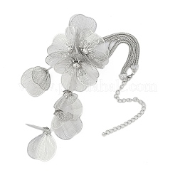 Halsketten mit Blumenanhänger aus Legierung mit Strassen für Damen&nbsp;NJEW-Z043-02P