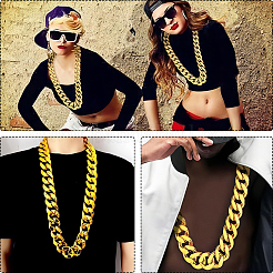 1 collar de cadena de eslabones cubanos acrílicos para hombre&nbsp;NJEW-SP0001-09B-G
