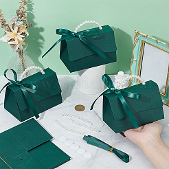 Bolsas plegables de papel para dulces de boda con asa redonda de perlas de imitación de plástico y cinta.&nbsp;CON-WH0115-20B-01