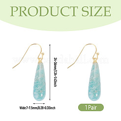 1 par de pendientes colgantes de amazonita natural&nbsp;EJEW-TA0001-85