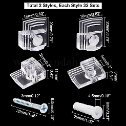 64 Set Spiegelaufhängeset aus Kunststoff&nbsp;DIY-CA0003-74