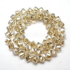Perle di cubo di cristallo perlato&nbsp;X-EGLA-F023-A02