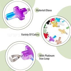 17 Uds 17 colgantes de vidrio transparente de colores&nbsp;GLAA-TA0003-75