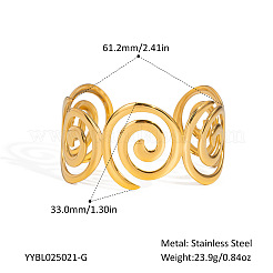 Bracelets joncs ouverts en spirale en acier inoxydable 304 pour femmes&nbsp;EA0743-1