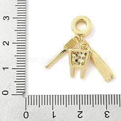 Messing Micro Pave klare Zirkonia Zahnarzt europäischen Baumeln Charms&nbsp;KK-Z120-55G-02