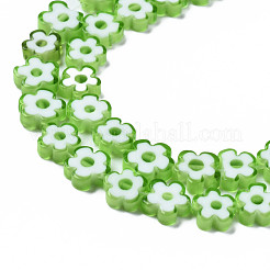 Chapelets de perle de millefiori en verre manuelles&nbsp;LAMP-J035-8mm-24