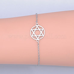 Pulseras de eslabones de acero inoxidable 201 resistentes al deslustre&nbsp;LS-BJEW-T011-JN491-1